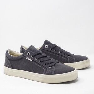 Taos Plim Soul Canvas Sneakers Gray Womens 10W Wide Casual Lace Up